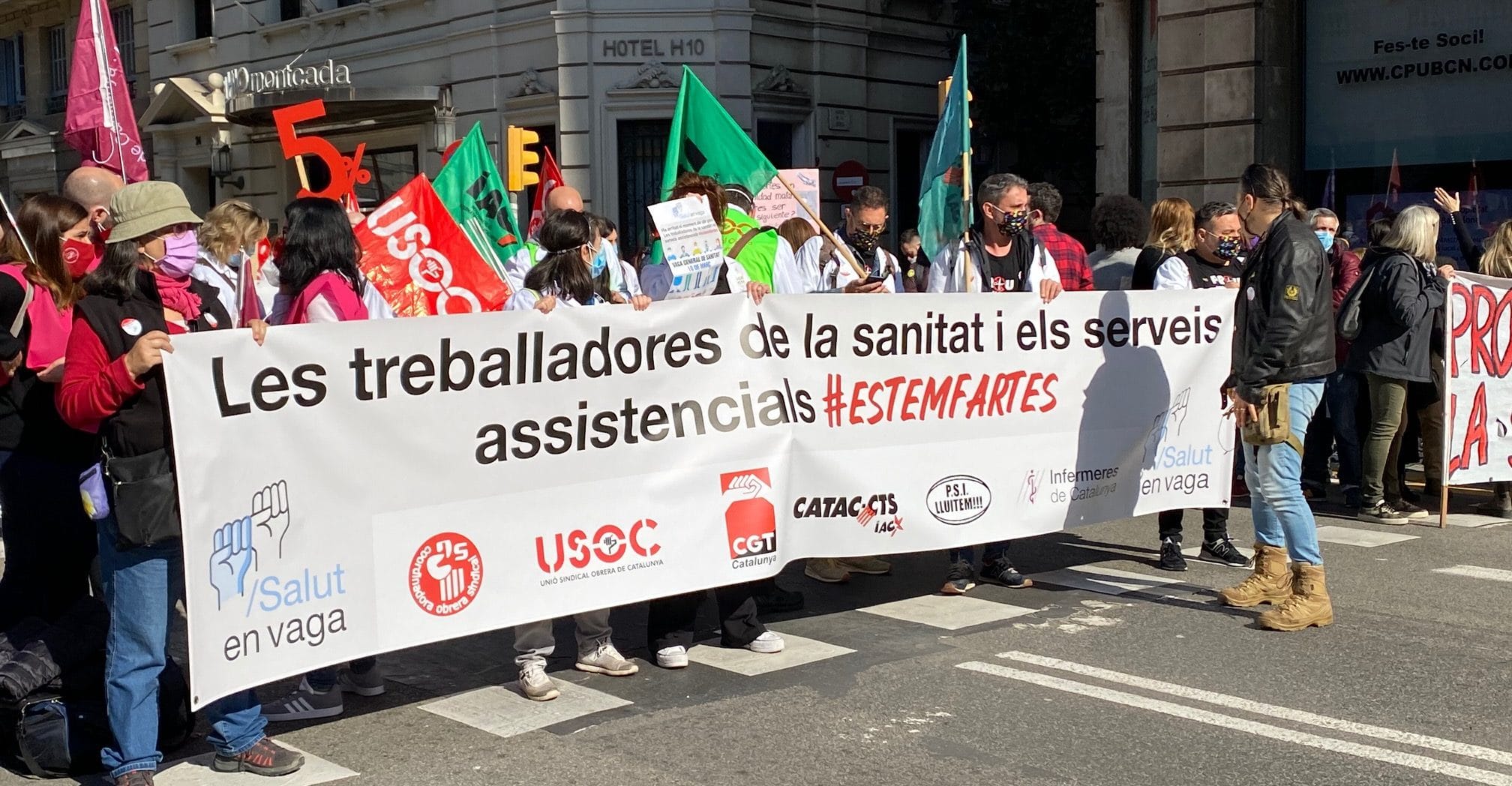Gran èxit de la primera vaga inclusiva de totes les treballadores i treballadors del sistema de salut i dels serveis assistencials de Catalunya