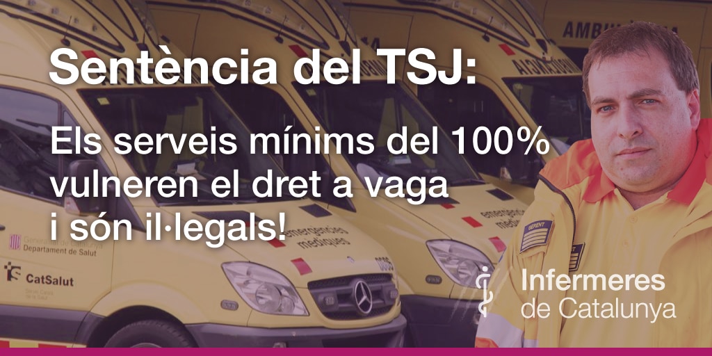 Infermeres de Catalunya guanya la demanda contra el SEM per vulneració del dret fonamental de vaga dels seus treballadors