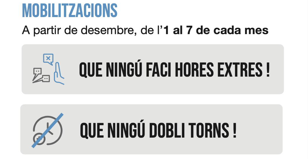 La Mesa Sindical de Sanitat de Catalunya inicia accions el proper 1 de desembre: ni hores extres ni doblar torns
